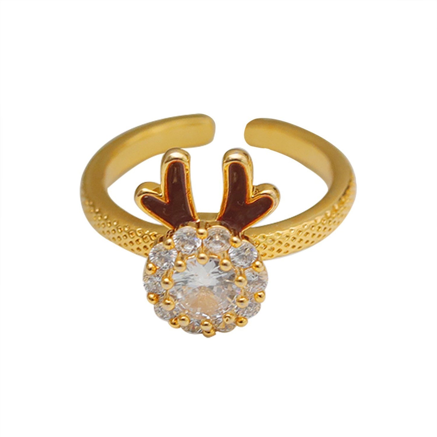 Womens Ring Korean Style Sweet Elegance Floral Geometric Copper Electroplated Durable Jewelry For Daily Use Now