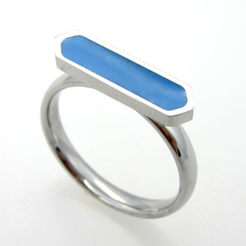 Titanium Steel Dripping Oil Ornamental Ring For Women Fashion Stainless Steel Jewelry 316L Vacuum Plated Shine