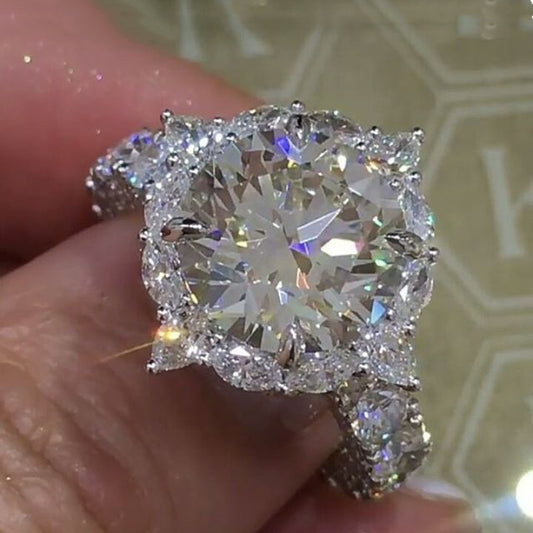 Sparkling Zircon Rhinestone Crystal Ring Alloy Metal Fashion Jewelry Ring Gift Packaging For Her Elegant Women