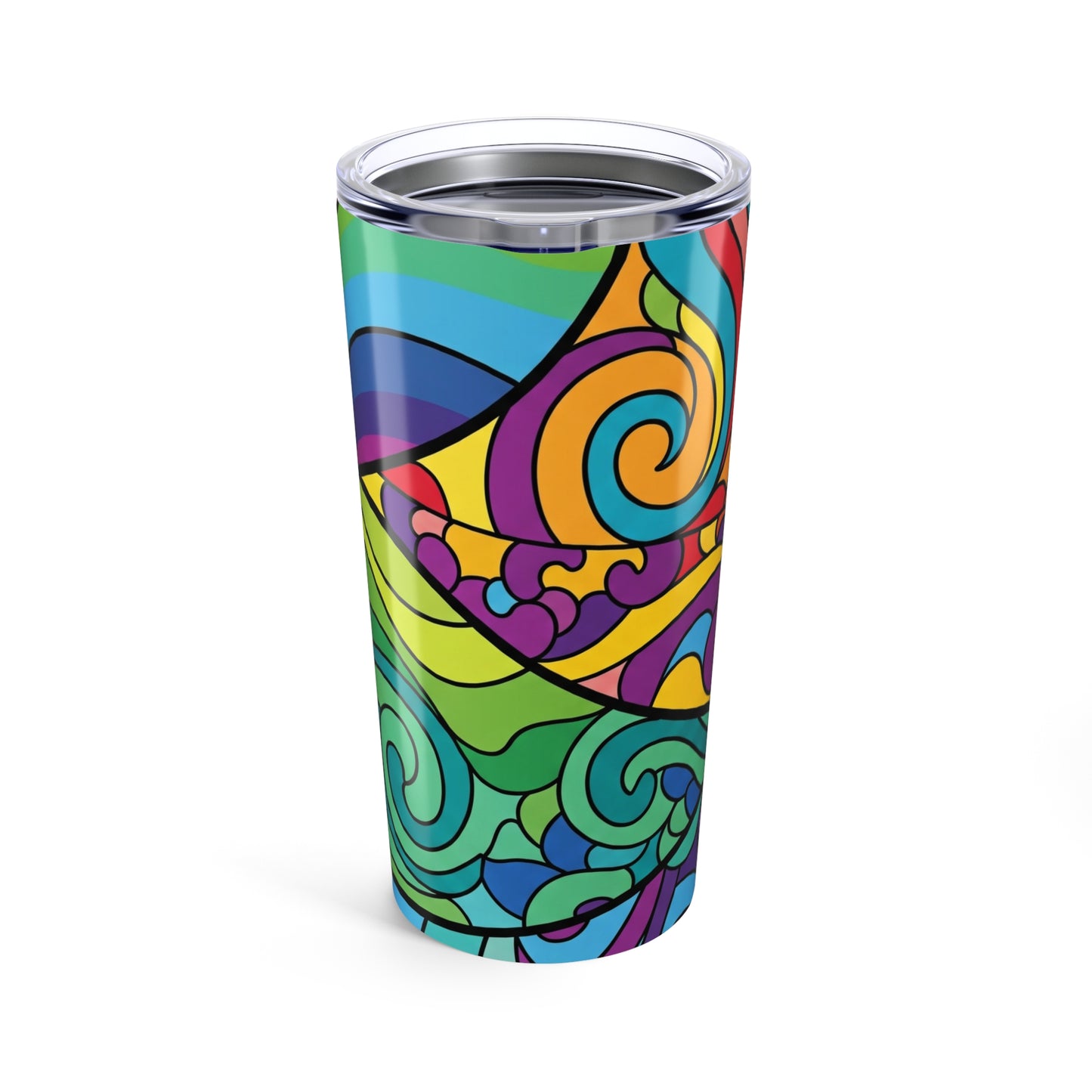 20oz Stainless Steel Tumbler With Double Wall Vacuum Insulation Spill Resistant Printed Travel Mug For Hot And