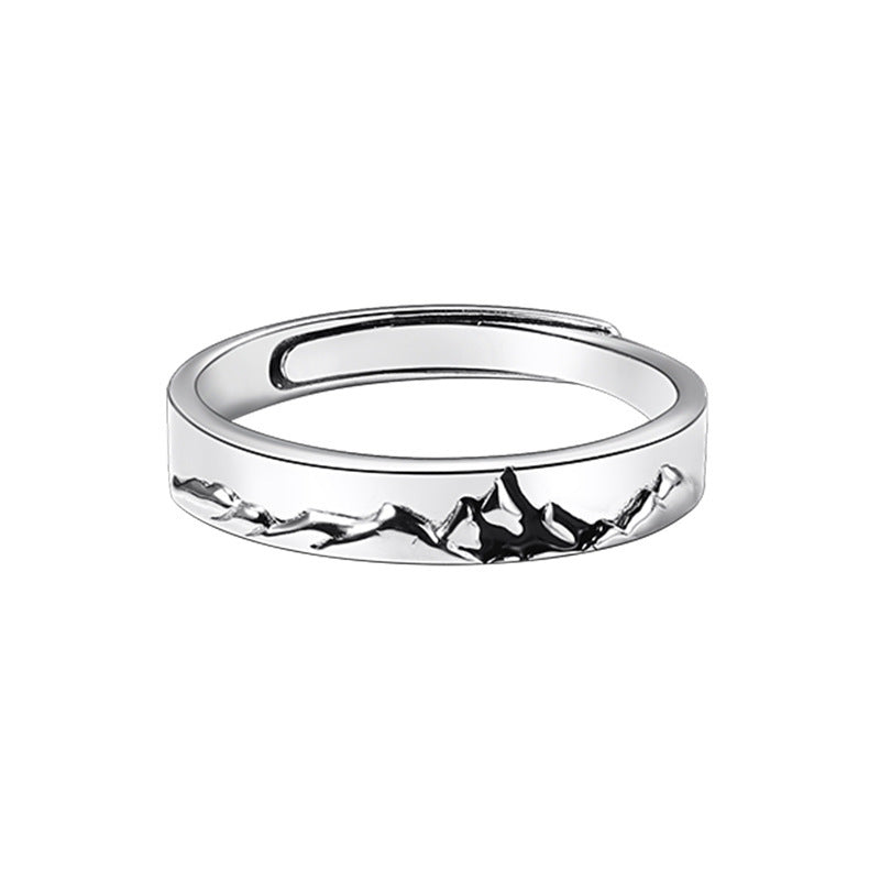 Mens And Womens Silver Couple Ring Geometric Design Matching Jewelry For Him And Her Fashion Jewelry For Pairs