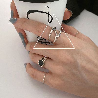 Adjustable Irregular Design Silver Ring for Index Finger Knuckle Electroplated Thai Silver for Everyday Styles