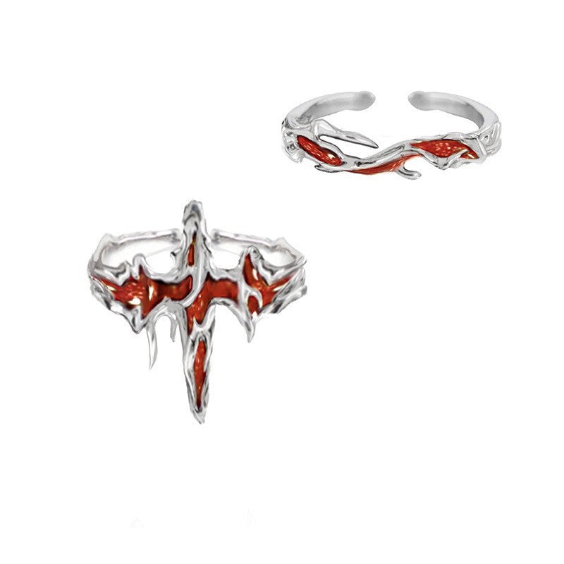 Women Alloy Ring With Inlaid Zircon Geometric Design Asymmetrical Foldable Irregular Texture Jewelry Elegant Style