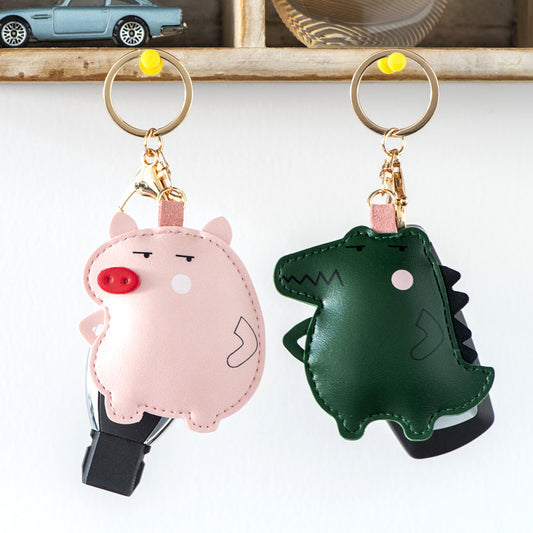 Unisex Leather Keychain Pendant Animal Ring Bag Charm Durable PU Alloy Microfiber Gift For Wedding Gift Trendy