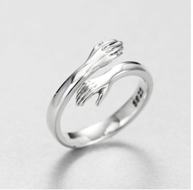 Vintage Hug Ring Eco Friendly White Copper Lightweight Thin Band For Women And Men Ideal Everyday Jewelry Gift