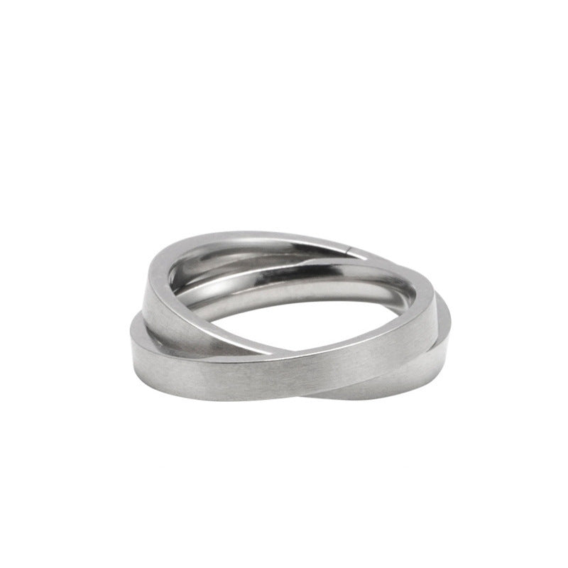 Unisex Titanium Steel Ring Vintage Geometric Design Jewelry