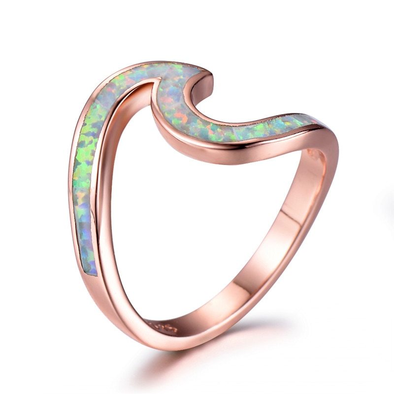 Rose Gold Opal Ring Exquisite Two Shape Design For Daily Wear And Wedding Engagement Anniversary Birthday Gift