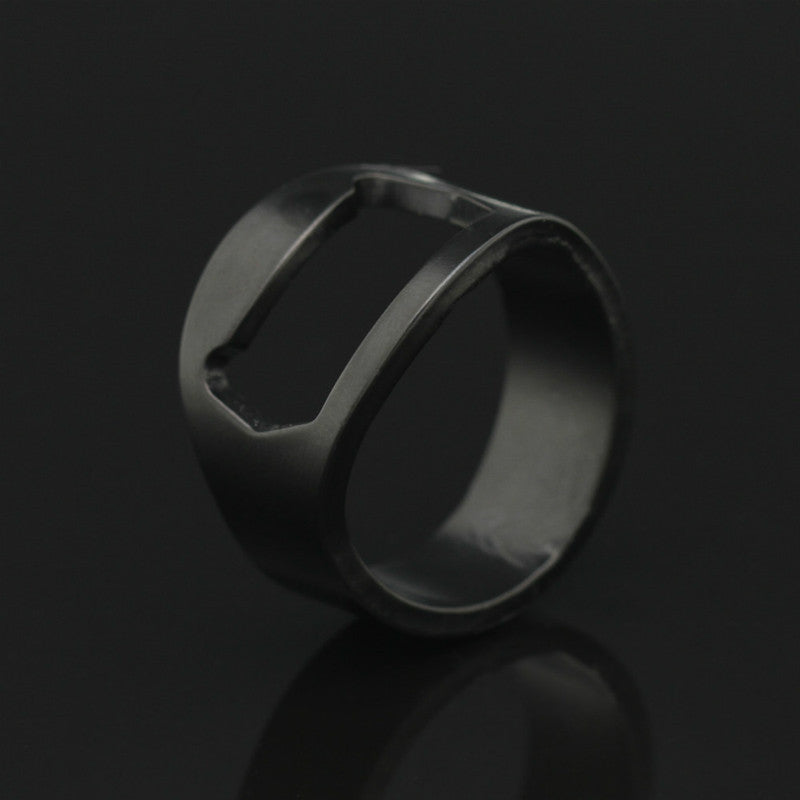 Stainless Steel Bottle Opener Ring Geometric Design For Everyday Use White Yellow Red Blue Black Color Variants