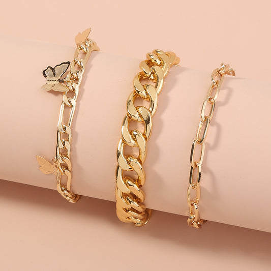 Butterfly Bracelet Electroplated Copper Alloy Zodiac Bangle Chain Jewelry Gift For Women Elegant Fashion Accessory