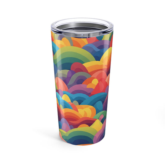20 Oz Stainless Steel Tumbler With Double Wall Vacuum Insulation And Printed Design Dishwasher Safe