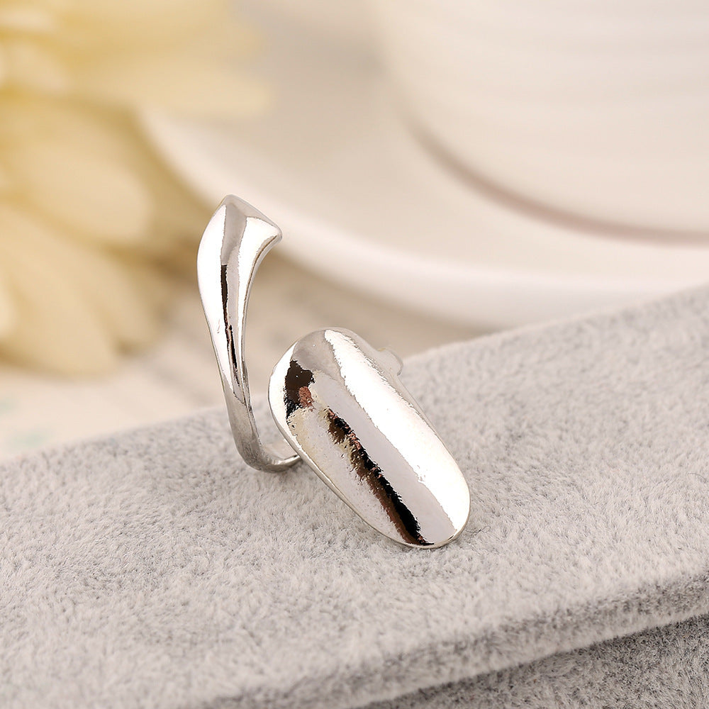 Geometric Nail Ring Zinc Alloy European Style Lightweight Individually Packed Classy Gift For Opening Ceremony
