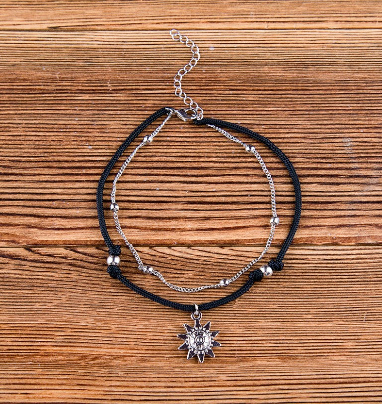 Womens Multi Layer Anklet Bracelet Elephant Pendant Geometric Design Plated Alloy Jewelry For European Styling