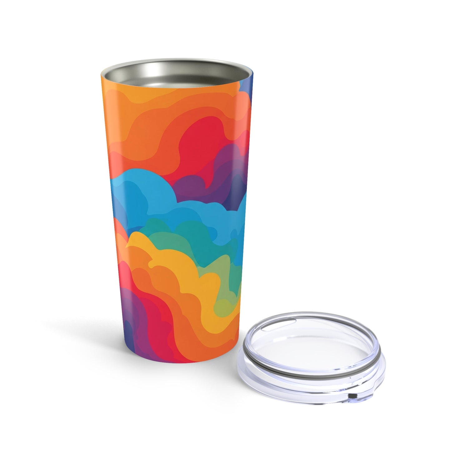 20oz Printed Stainless Steel Tumbler With Double Wall Insulation Spill Resistant Lid For Hot Or Cold Beverages