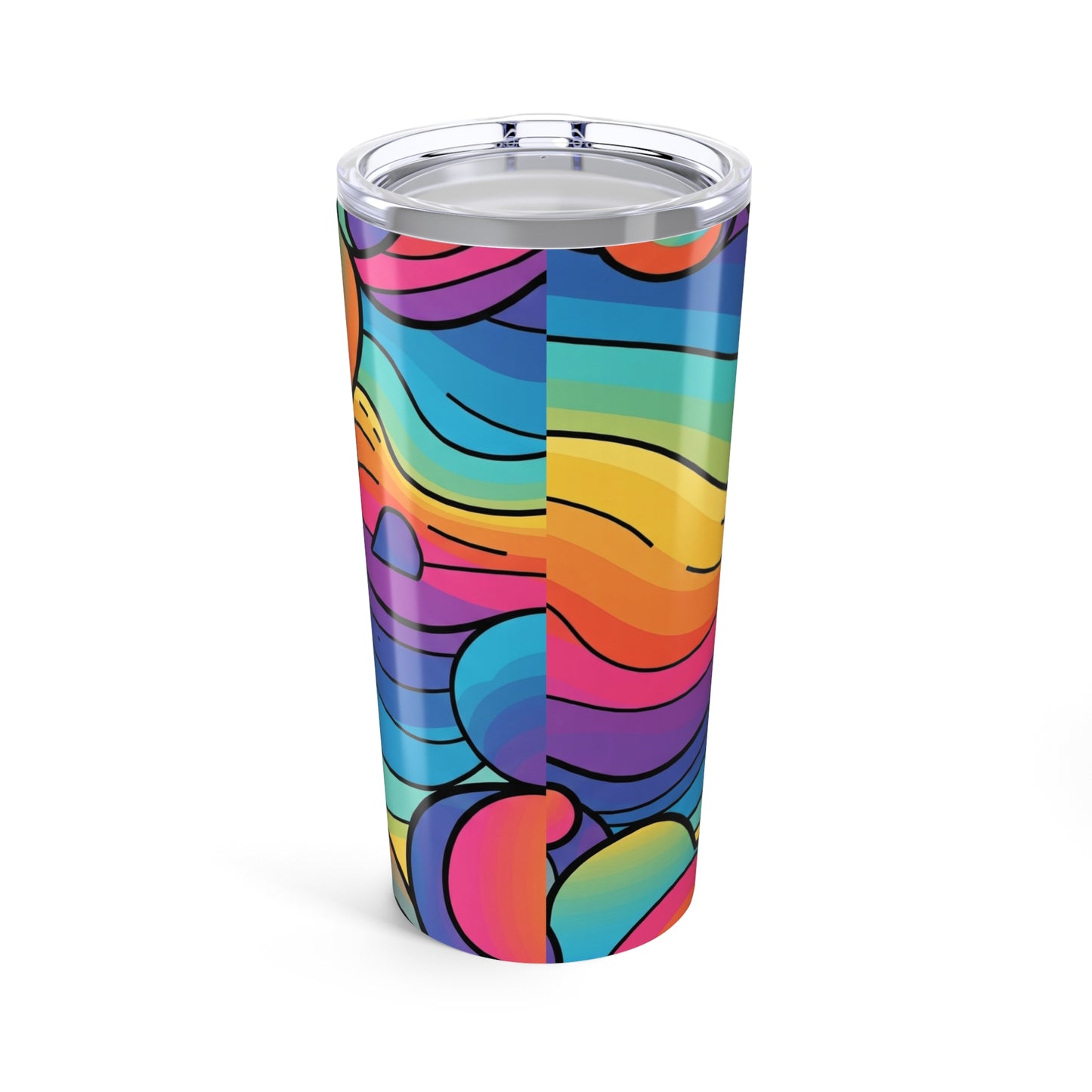 20oz Stainless Steel Tumbler With Double Wall Vacuum Insulation Spill Resistant Durable Printed Hot Cold Travel Mug