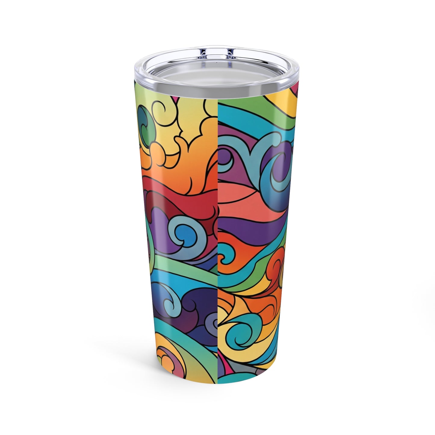 20 Oz Stainless Steel Printed Tumbler With Double Wall Vacuum Insulation Spill Resistant For Hot And Cold Beverages
