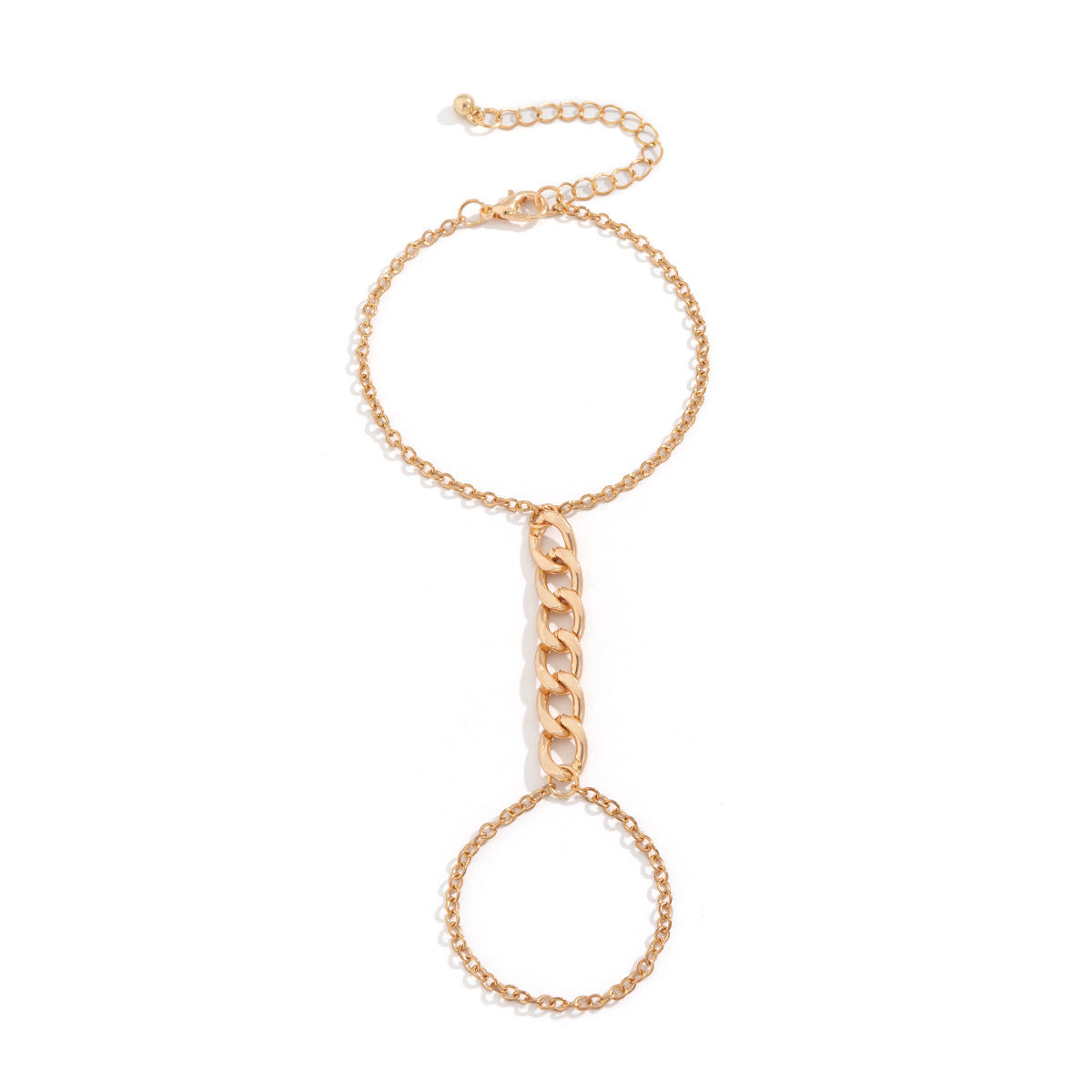 Womens Gold Geometric Hollow Iron Chain Bracelet Finger Chain Ethnic Style Fashion Jewelry Ethnic Style Finery