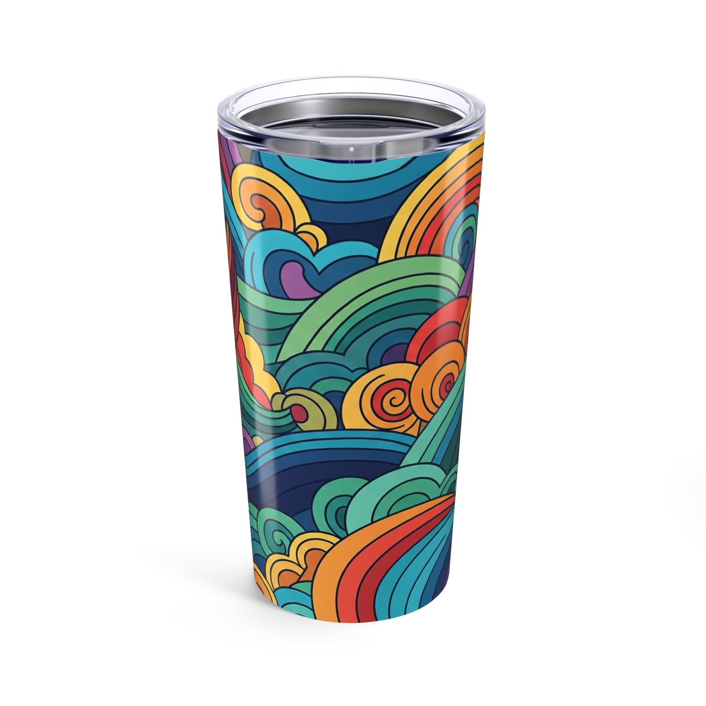 20oz Stainless Steel Tumbler With Double Wall Vacuum Insulation Printed Art For Hot Or Cold Drinks Spill Proof Lid