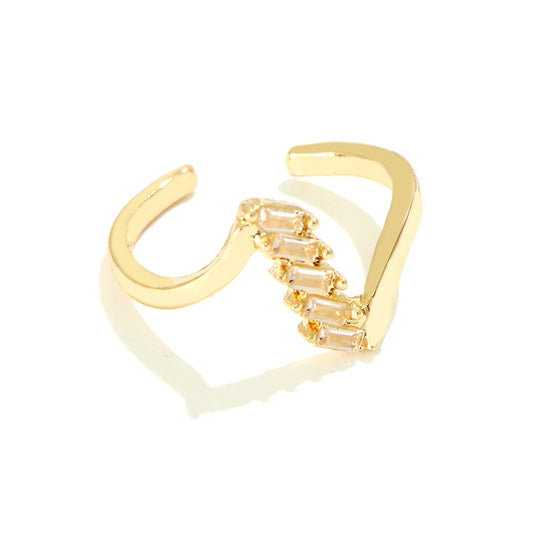 Unisex Hip Hop Geometric Open Ring Gold Plated Adjustable European American Retro Statement Jewelry For All In
