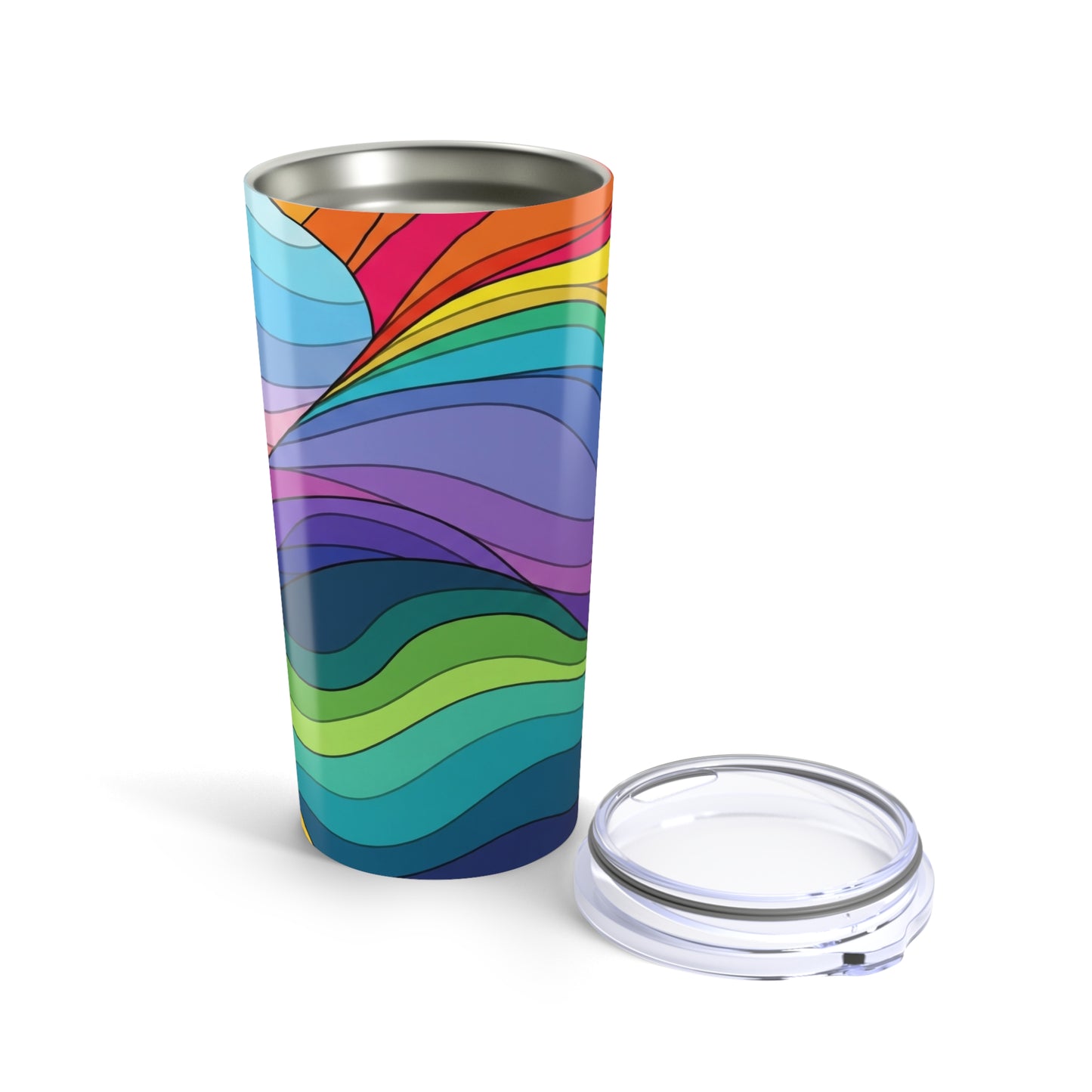 20 Oz Stainless Steel Tumbler Printed Design Travel Coffee Cup Double Wall Vacuum Insulated Spill Resistant Hot