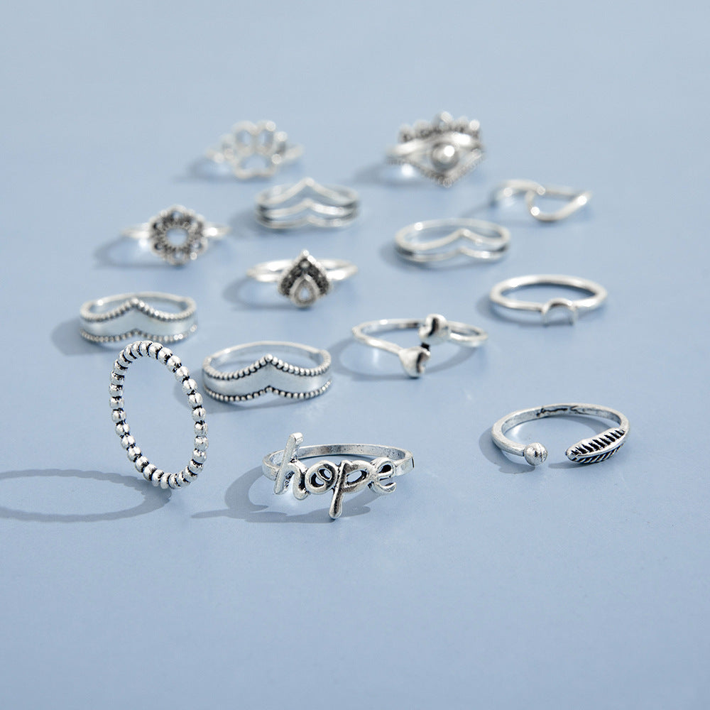 Womens Gold Plated Letter Ring European Fashion Jewelry Metal Initial Letter Personalized Statement Ring Women