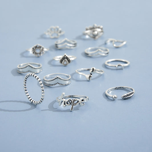 Womens Gold Plated Letter Ring European Fashion Jewelry Metal Initial Letter Personalized Statement Ring Women