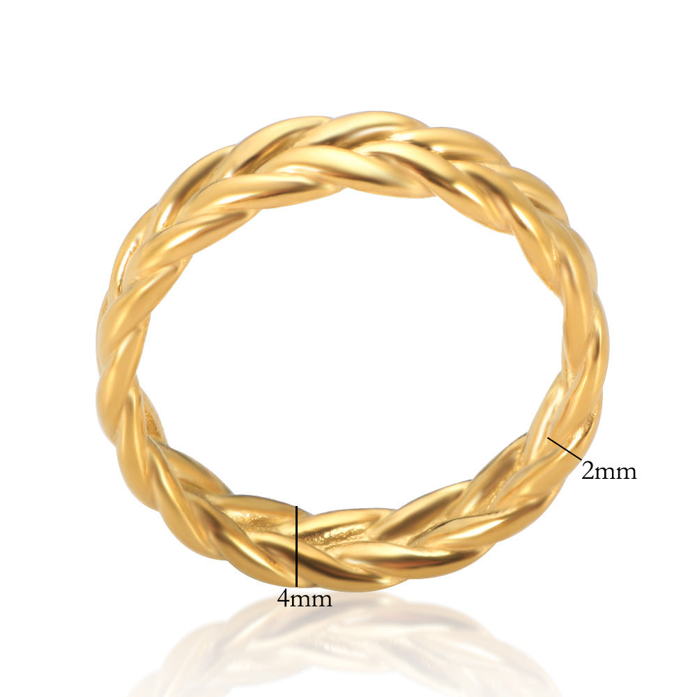 Wheat Ear Ring Stainless Steel Gold Plated Jewelry