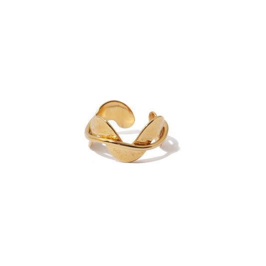 High Color Retention Vacuum Plating Real Gold Minimalist Wave Pattern Retro