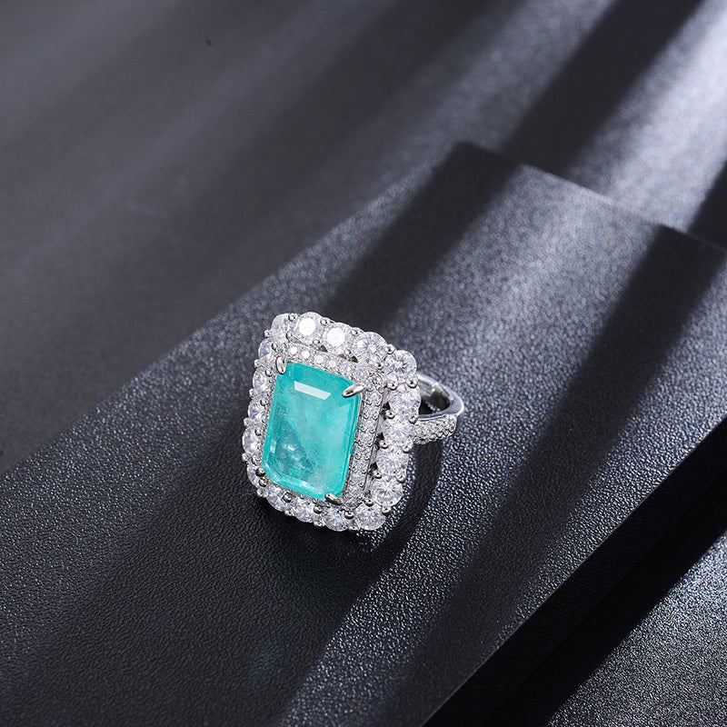 Womens Ring Copper Inlaid Zirconium Vintage European American Classic Metal Ring Geometry Ring Copper Zirconium