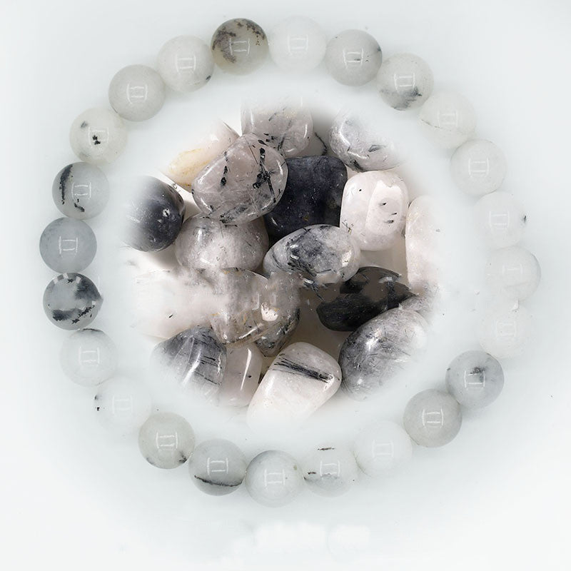 Unisex Bead Bracelet Natural Stone Hand Polished Vintage Geometric Spherical Design for Women and Men Elegance