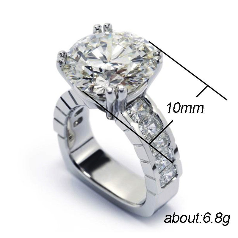 Womens Gold Plated Full Circle Zircon Ring Copper Jewelry Fashion Statement Elegant Circle Ring Everyday Style