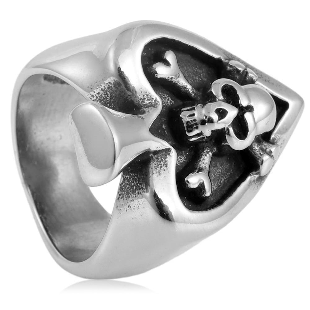 Mens Retro Skull Ring Titanium Steel Geometric Electroplated Durable Statement Jewelry For Biker Gothic Punk Fashion