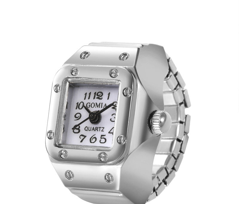 Peach Heart Retro Octagonal Ring Watch With Colorful Surfaces And Square Variants With White Yellow Red Purple