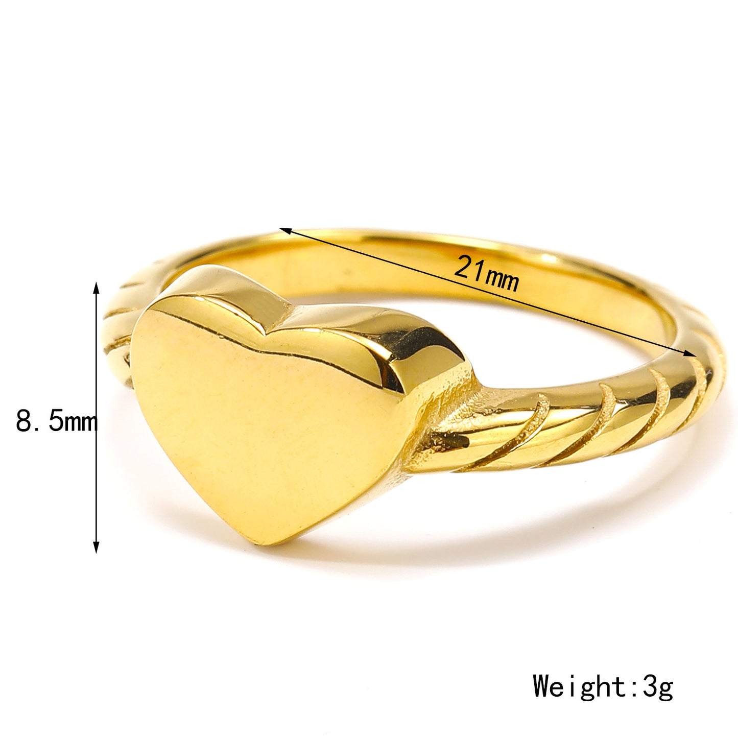 Niche Temperament All-match Heart-shaped Flower Titanium Steel Ring