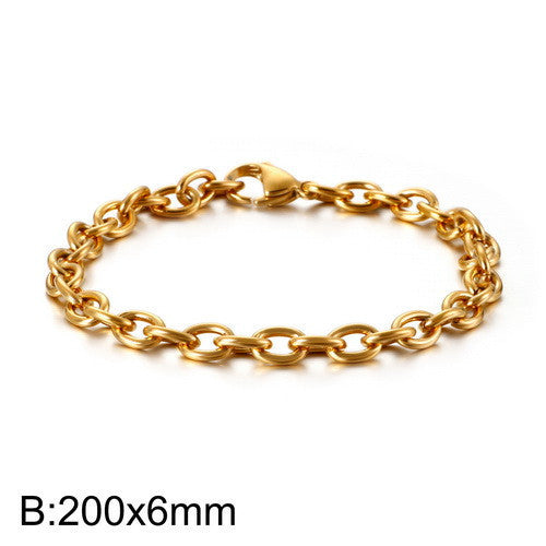 Geometric O Shaped Titanium Steel Bracelet Electroplated Chain Jewelry For Women And Girls Daily Stylish Charm