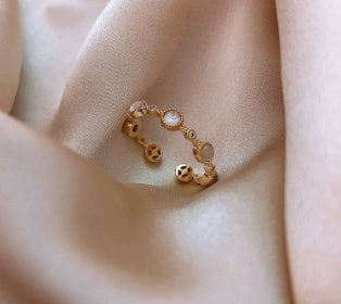 Real Gold Plating Cats Eye Rabbit Ring Alloy Jewels For Women Korean Style And Dainty Design Fashion Accessory