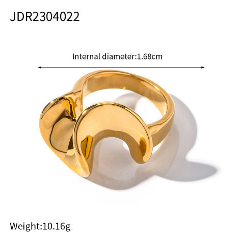 Stainless Steel Ruffled Geometric Ring for Women Ins Style Edge Ring Jewelry Gift for Her Elegant Everyday Wear Style