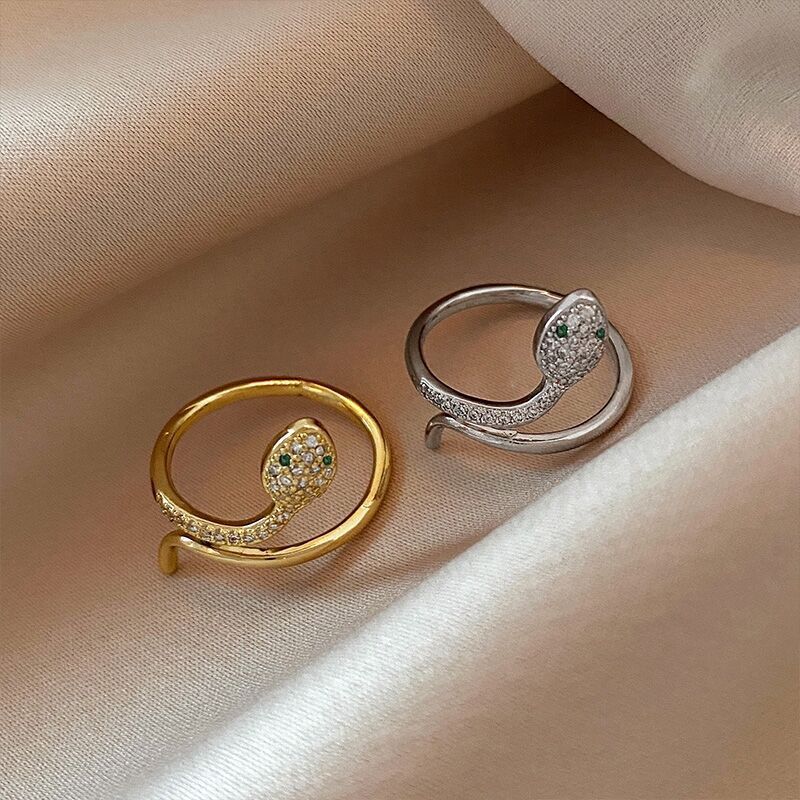 Adjustable Insect Ring Zircon Stones Copper Open Style