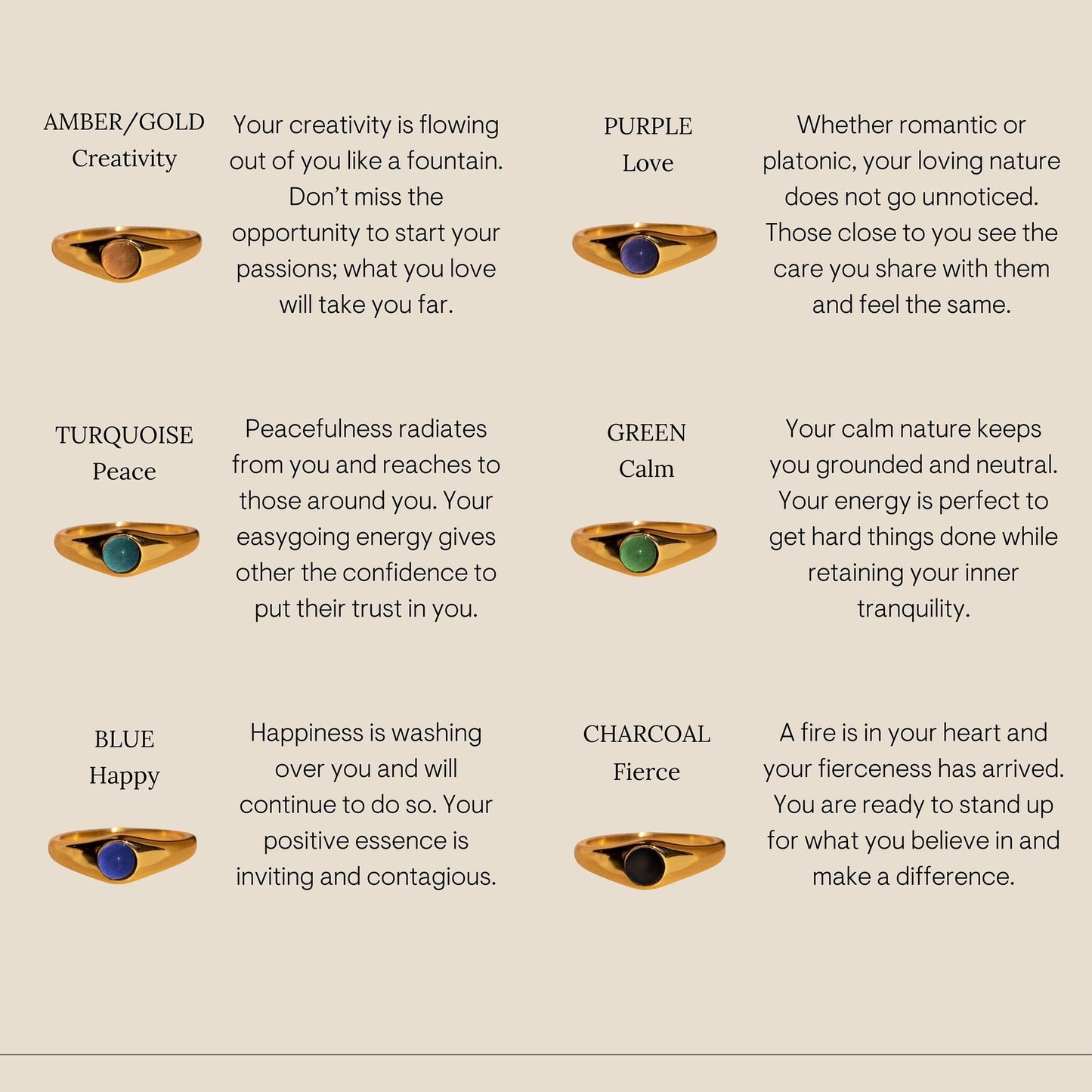 Womens Natural Stone Gradient Adjustable Ring Titanium Steel 18K Gold Vacuum Plated Geometric Fashion Jewelry Gift