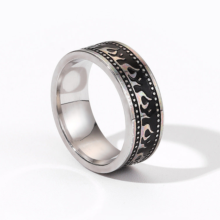 Geometric Titanium Ring Unisex Electroplated Band Jewelry
