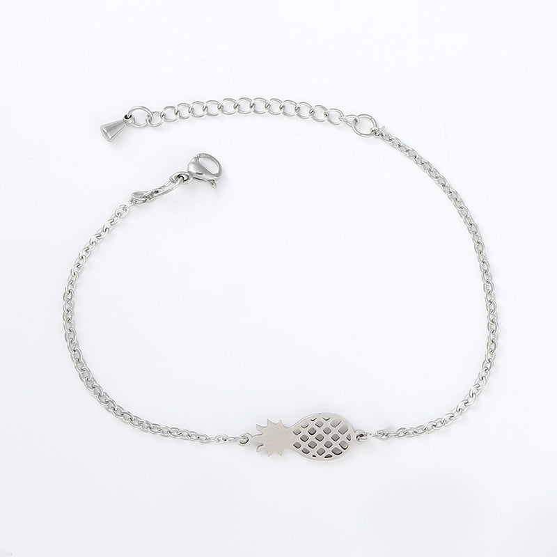 Stainless Steel Pineapple Pendant Bracelet For Women Gift