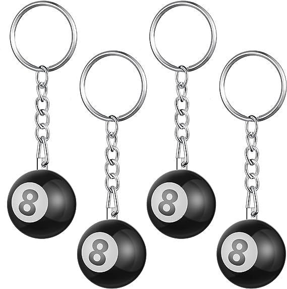 Billiards 8 Ball Keychain 25mm Black Plastic Chinese Style Pool Accessory For Players Compact Keyring Decor Art