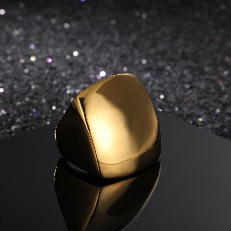 Women Titanium Steel Ring Gold Plated Fashion Ring Durable Band Stylish Jewelry Size 6 7 8 9 Elegant Gold Tone