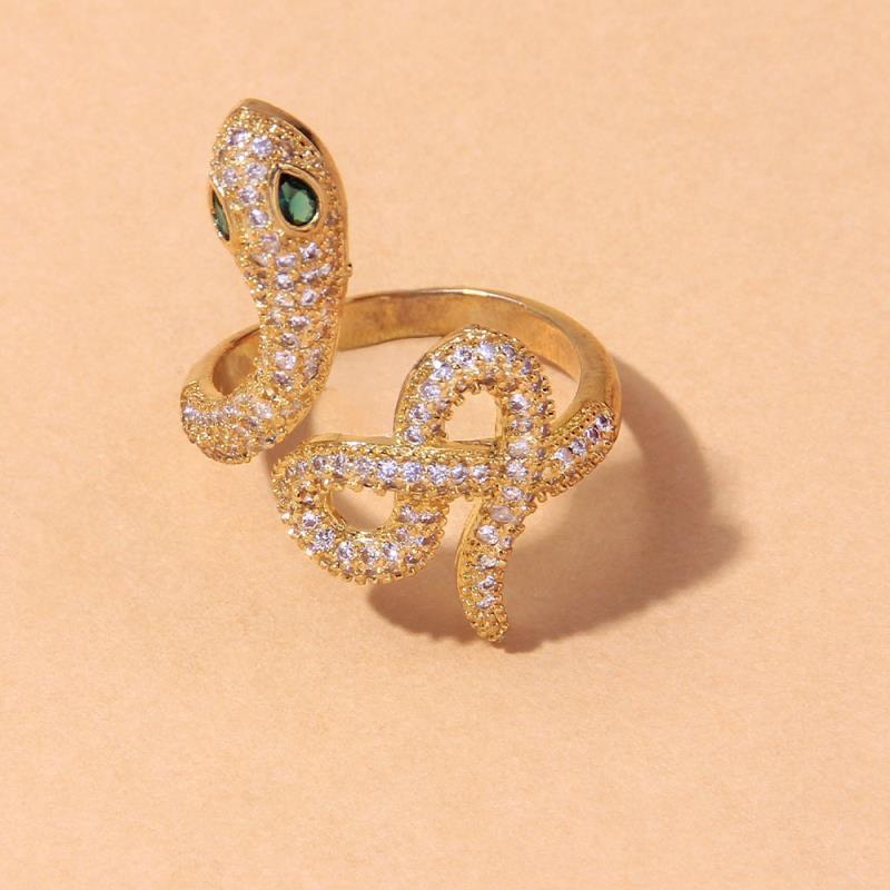 Unisex Rhinestone Ring With Adjustable Open Band Animal Motif Jewelry European Style Loose Gemstone Inlay Luxe