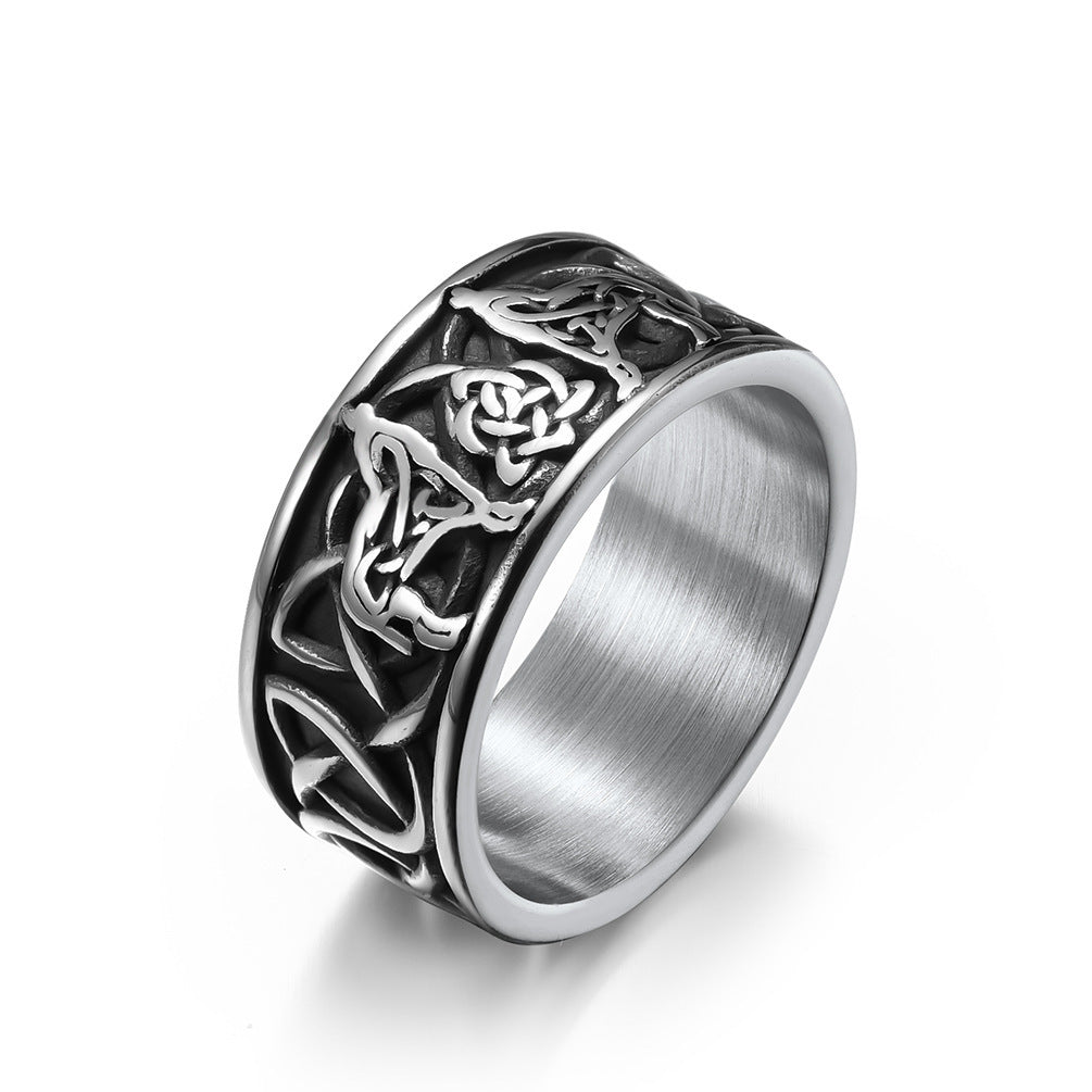 Celtic Tie Titanium Ring For Women Steel Gold Black Sizes 7 8 9 10 11 12 Fashion Accessory Elegant Style Piece