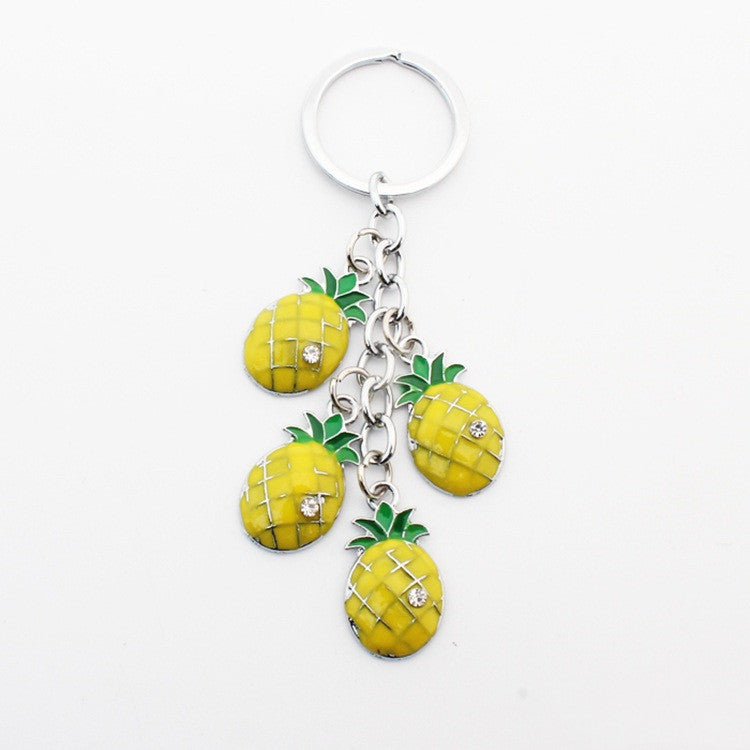 Pineapple Keychain Zinc Alloy Pendant Creative Simulation Design Fruit Accessory For Personal Use And Gift Art