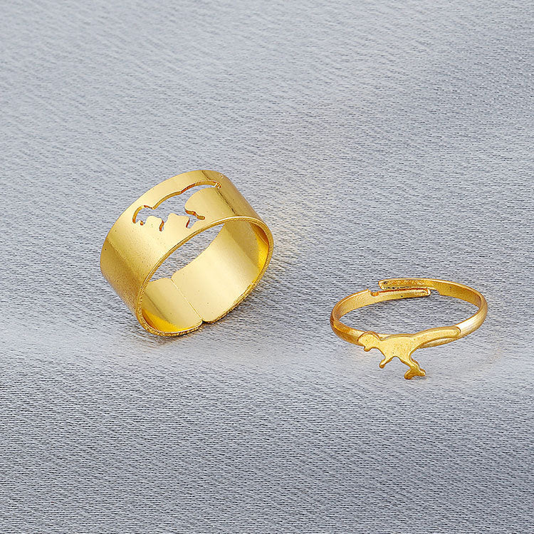 Couple Butterfly Rings Set Alloy Electroplated Matching Rings For Him And Her Punk Creative Not Inlaid Gold And Silver