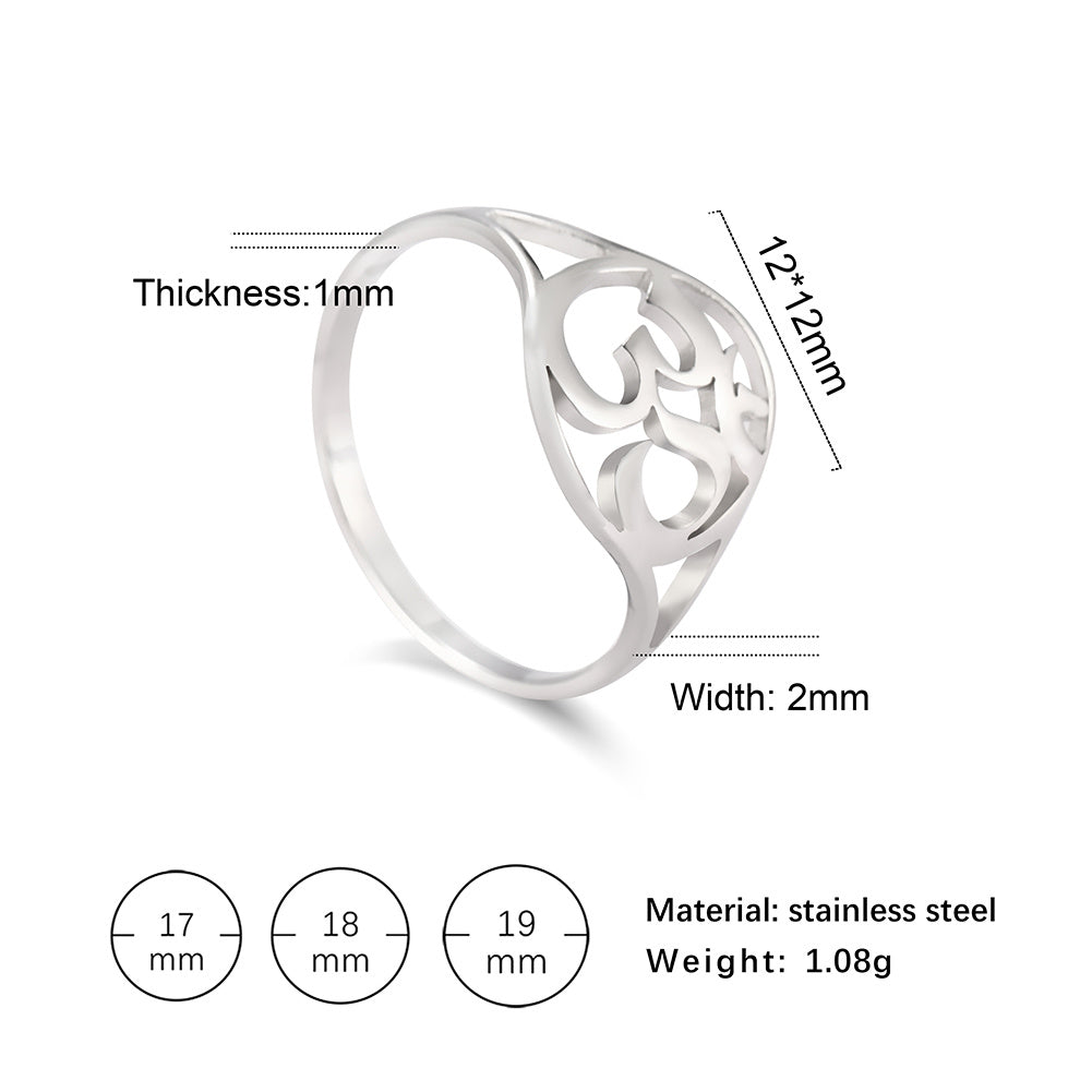 Geometric Titanium Ring For Women And Men Polished Band Cartoon Shape Fashion Jewelry Gift Sizes 17 18 19 20mm