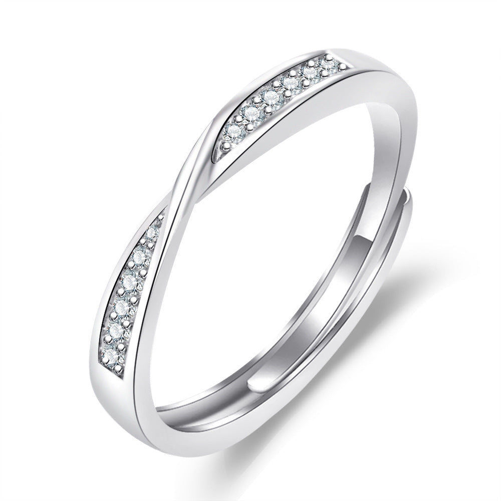 Couples Copper Ring Adjustable Opening Wave Design Ring Electroplated Matching Rings For Him And Her Promise Ring Ring