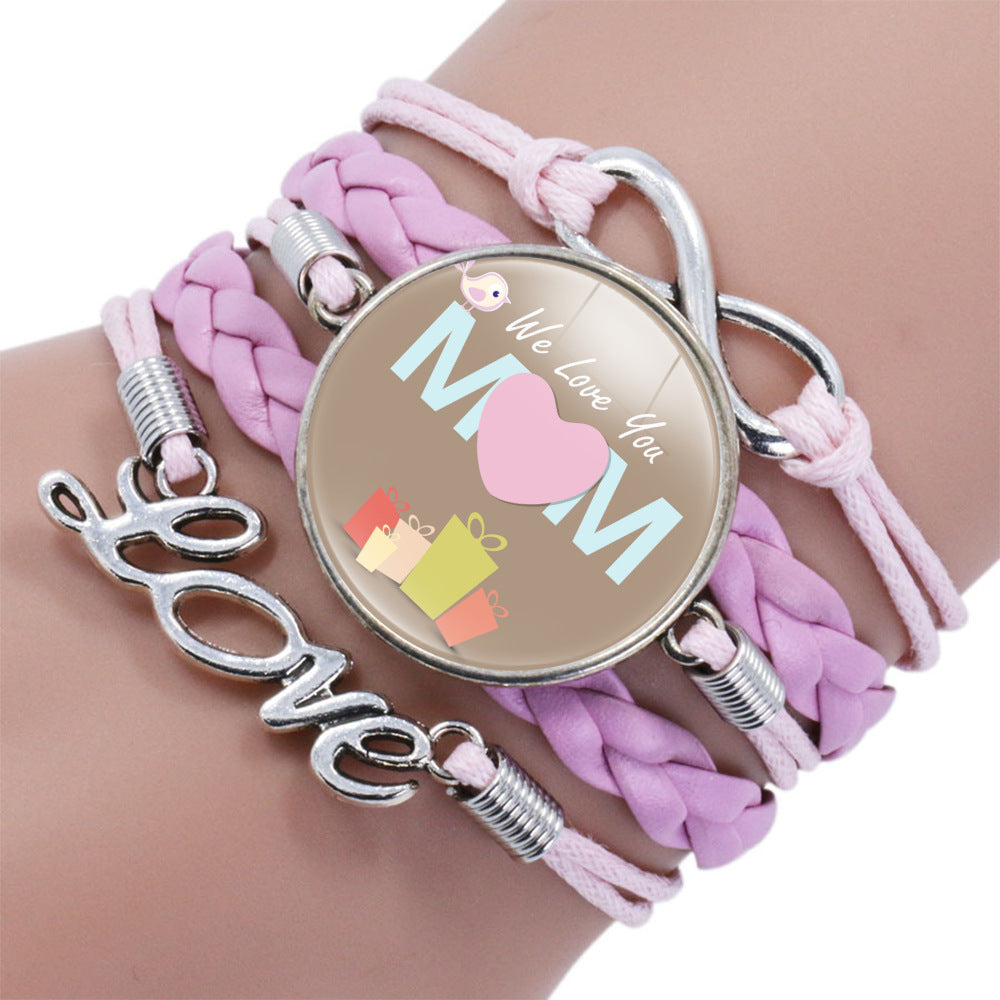 Womens Leather Bracelet With Gemstone Beads Adjustable Layered Bangle Fashion Jewelry Gift For Her Elegant Everyday