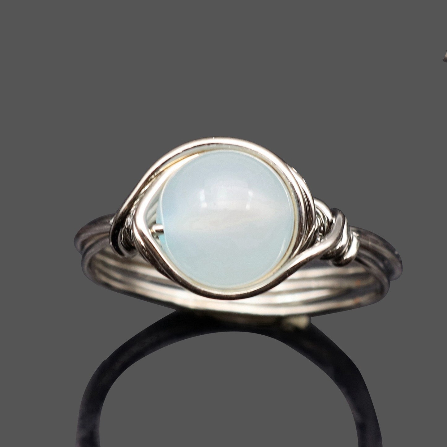 Natural Rough Stone Ring Hand Woven Crystal Gemstone Bohemian Healing Jewelry Gift Pink Crystal Boho Gift Idea